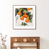 【已售】黃藝四尺斗方招財(cái)辟邪葫蘆畫(huà)《五福臨門》