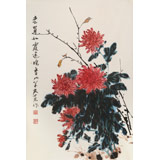 鄒友蒸 《老菊如霞送晚香》1998年作 已故山野派繪畫大家