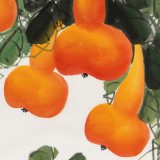 【已售】黃藝四尺斗方招財(cái)辟邪葫蘆畫(huà)《五福臨門》