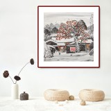 【已售】何一鳴 四尺斗方《大紅燈籠高高掛》 冰雪畫派畫家 師從于志學(xué)