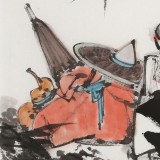 【已售】連紅武 四尺斗方《彌勒佛》 徐悲鴻畫院華北分院副院長