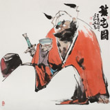 【已售】連紅武 四尺斗方《鎮(zhèn)宅圖》 徐悲鴻畫院華北分院副院長