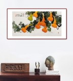 【已售】黃藝 四尺《福祿滿堂》 吉祥家居風(fēng)水畫