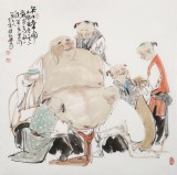 【已售】連紅武 四尺斗方《笑口常開》 徐悲鴻畫院華北分院副院長