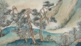 【已售】葛化帥 工筆青綠山水畫(huà)《云凈山浮翠》 千竹書(shū)院成員