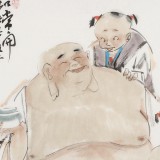 【已售】連紅武 四尺斗方《笑口常開》 徐悲鴻畫院華北分院副院長