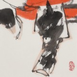 【已售】連紅武 四尺三開(kāi)《鎮(zhèn)宅圖》 徐悲鴻畫(huà)院華北分院副院長(zhǎng)