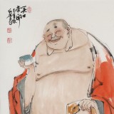 【已售】連紅武 四尺三開《笑口常開》 徐悲鴻畫院華北分院副院長