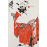 【已售】連紅武 四尺三開《鎮(zhèn)宅圖》 徐悲鴻畫院華北分院副院長