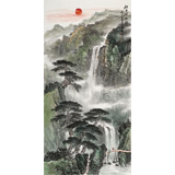 【已售】王友金 四尺《旭日探幽圖》