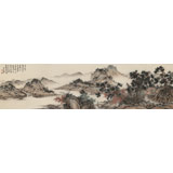 吳顯剛六尺對開《落日松風(fēng)圖》貴州七星關(guān)美協(xié)主席