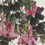 【已售】苗雨 四尺斗方《紫玉飄香》 遼寧工美教授 師從吳冠中