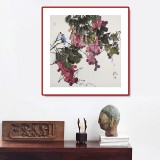 【已售】苗雨 四尺斗方《紫玉飄香》 遼寧工美教授 師從吳冠中