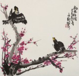 王永剛 三尺斗方《梅林私語》 78歲國家一級(jí)美術(shù)師