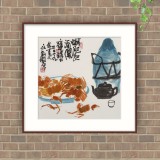 【已售】王永剛 斗方小品《蟹肥把酒》 78歲國(guó)家一級(jí)美術(shù)師