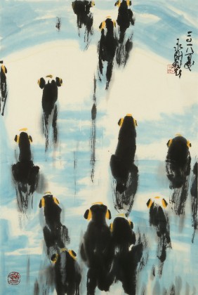 王永剛 《力爭(zhēng)上游》 78歲國家一級(jí)美術(shù)師