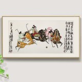 王永剛 四尺《唐女馬球圖》 78歲國家一級美術