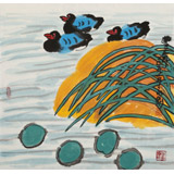 王永剛 三尺斗方《荷塘情趣》 78歲國家一級美術(shù)師