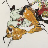 王永剛 四尺《唐女馬球圖》 78歲國家一級美術