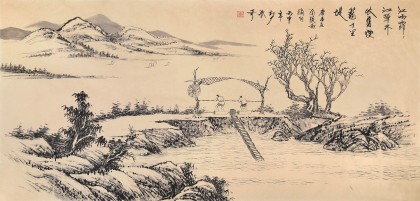 張春奇 四尺《江南煙籠十里堤》徐悲鴻紀念館藝術(shù)中心理事（詢價）