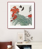 王永剛 三尺斗方《引蝶圖》 國(guó)家一級(jí)美術(shù)師（詢(xún)價(jià)）