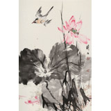 【已售】陳薪名《荷風(fēng)清遠》中美協(xié)會員 第六屆全國花鳥畫展金獎獲得者