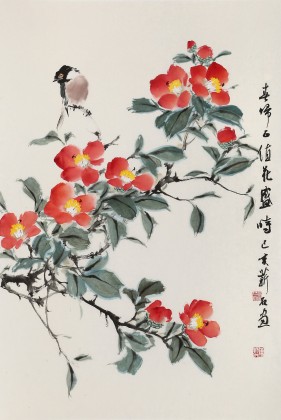 陳薪名《喜啼正值花盛時》中美協(xié)會員 第六屆全國花鳥畫展金獎獲得者