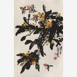 鄒友蒸 《碩果》1985年作 已故山野派繪畫大家