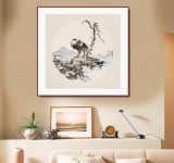 【已售】鄒本財(cái) 團(tuán)扇《遠(yuǎn)瞻圖》 公主嶺市美協(xié)常務(wù)副主席