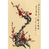 【已售】何華賢 四尺三開《千山月色令人醉 半夜梅花入夢鄉(xiāng)》 潁淮書畫名家