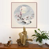 【已售】鄒本財 團扇《雪中情》 公主嶺市美協(xié)常務(wù)副主席