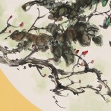 【已售】鄒本財(cái) 團(tuán)扇牡丹《春到洛陽(yáng)》 公主嶺市美協(xié)常務(wù)副主席