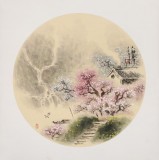 【已售】鄒本財(cái) 團(tuán)扇《人勤春早》 公主嶺市美協(xié)常務(wù)副主席