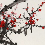 【已售】何華賢 四尺三開梅花圖《帶雪迎春》 潁淮書畫名家
