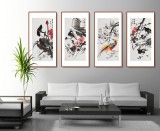 邢書波 四條屏《錦上添花》 中美協(xié)會員 清華美院創(chuàng)作班導(dǎo)師（詢價）