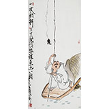 【已售】王永剛 三尺《何愁鯉魚不上鉤》 78歲國(guó)家一級(jí)美術(shù)師