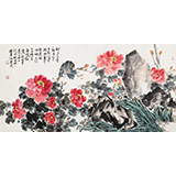 曲逸之 四尺《占斷城中好物華》 河南省著名花鳥畫家