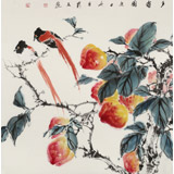 【已售】陳薪名 四尺斗方《多壽圖》中美協(xié)會員第六屆全國花鳥畫展金獎獲得者