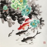 王寶欽 四尺《富貴有余》當(dāng)代花鳥(niǎo)牡丹畫名家（詢價(jià)）