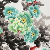 王寶欽 四尺《富貴有余》當(dāng)代花鳥(niǎo)牡丹畫名家（詢價(jià)）