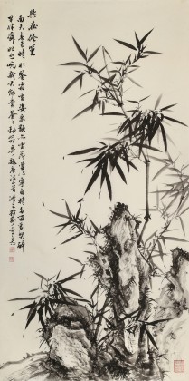 【已售】吳顯剛 四尺《竹石圖》 貴州七星關(guān)美協(xié)主席