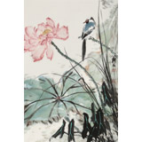 【已售】陳薪名《荷韻幽香》中美協(xié)會員 第六屆全國花鳥畫展金獎獲得者