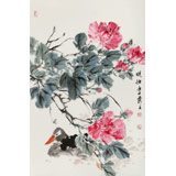 【已售】陳薪名《曉妝》中美協(xié)會員 第六屆全國花鳥畫展金獎獲得者