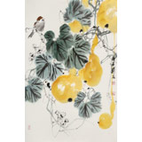 【已售】陳薪名《五福臨門》中美協(xié)會(huì)員 第六屆全國(guó)花鳥畫展金獎(jiǎng)獲得者