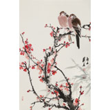 【已售】陳薪名《梅開五?！分忻绤f(xié)會(huì)員 第六屆全國(guó)花鳥畫展金獎(jiǎng)獲得者