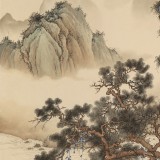 【已售】吳顯剛 《泛舟松泉圖》 貴州七星關(guān)美協(xié)主席