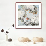 【已售】何一鳴 四尺斗方《鴻運當頭》 冰雪畫派畫家 師從于志學