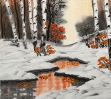 【已售】何一鳴 四尺斗方《旭日東升》 冰雪畫(huà)派畫(huà)家 師從于志學(xué)