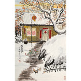 【已售】何一鳴 四尺三開《福喜臨門》