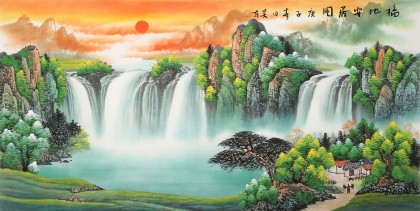 【已售】吳東 四尺《福地安居圖》 著名易經風水畫家